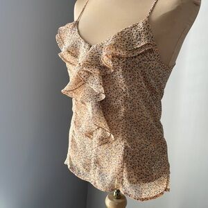 Forever 21 Floral Camisole L with Zippered back